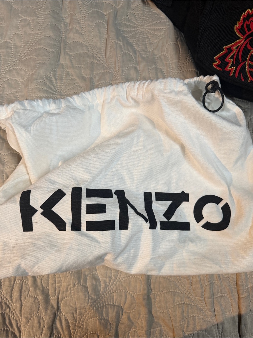 Kenzo Black Belt Bag with Red and Orange Tiger Embroidery - Picture 2 of 4